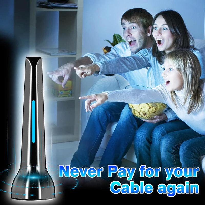 TV Antennas for Smart Indoor, Long Range & 360° Reception with Magnetic Base for Easy Installation, Digital HDTV Antenna Supports 4K, 1080p for Smart TV Local Channels Blue-black