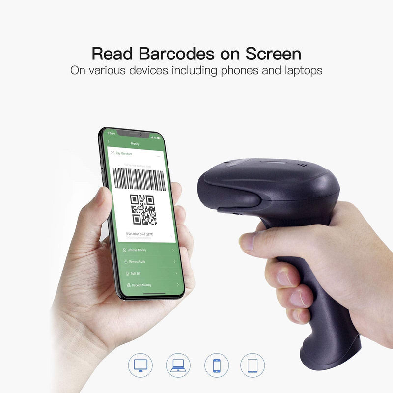 Alacrity 1D 2D Barcode Scanner with Adjustable Stand Handheld Handsfree USB QR Barcode Reader Wired Plug and Play Automatic Scanning Available CMOS Image Bar Code Reader 2D with Stand USB