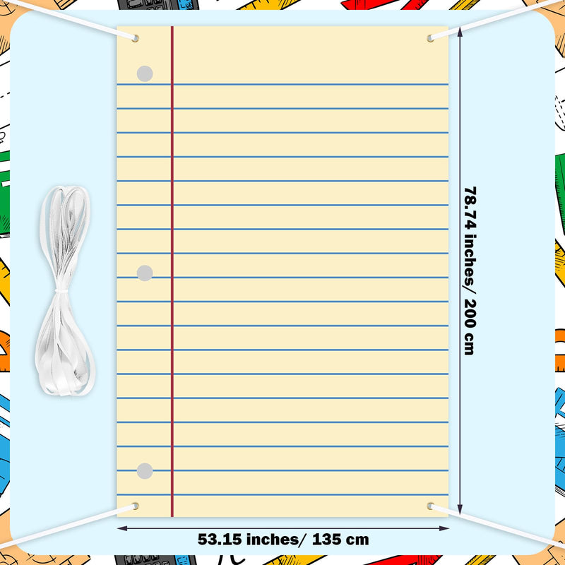 Hahafelt 6.6 x 4.4ft Back to School Backdrop Notebook Paper Backdrop | Classroom Door Cover Yellow Bulletin Board Notebook Decor for Preschool Kindergarten First Day of School Party Supplies 6.6 x 4.4 ft