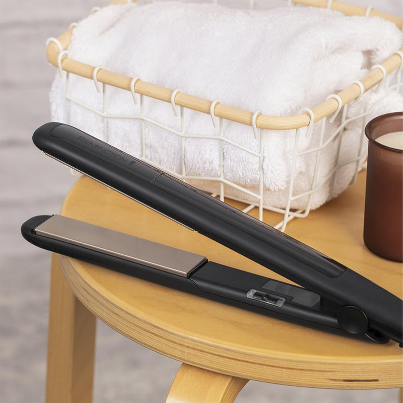 Remington Slim Hair Straightener with Ceramic coating - 110mm floating plates, 215°C, Fast 30 second heat up, Worldwide voltage for travel, Auto shut off, S1370