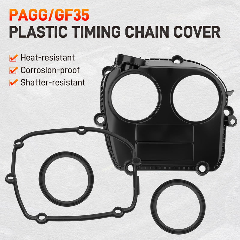 Engine Timing Cover & Gasket Set 06K103269F 06K103483 Compatible with VW Tiguan Jetta GTI Arteon 1.8T 2.0T, Audi A3 A4 A4 ALLROAD A5 A6 Q3 Q5 Q7 TT, Replace 06K-103-269-F, 06K103269D, 06L103269E