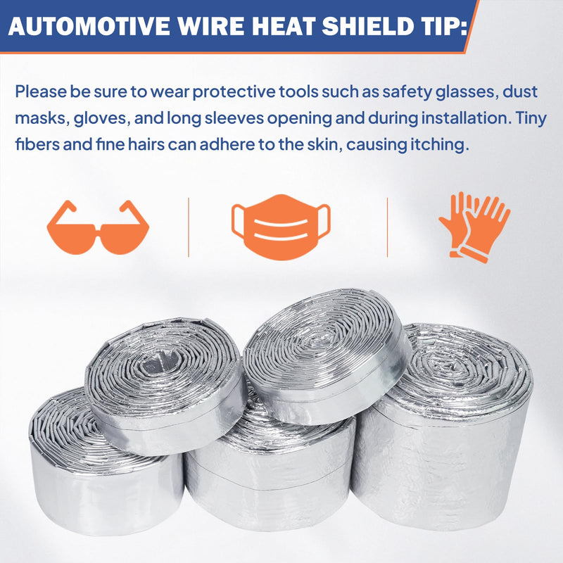 Automotive Heat Shield Sleeve Aluminized Wire Sheathing Roll - Heat Resistant(485 Fahrenheit), Vapor Lock and Insulation Fuel Line HeatShields (1-1/2''-9ft) 1-1/2''-9ft