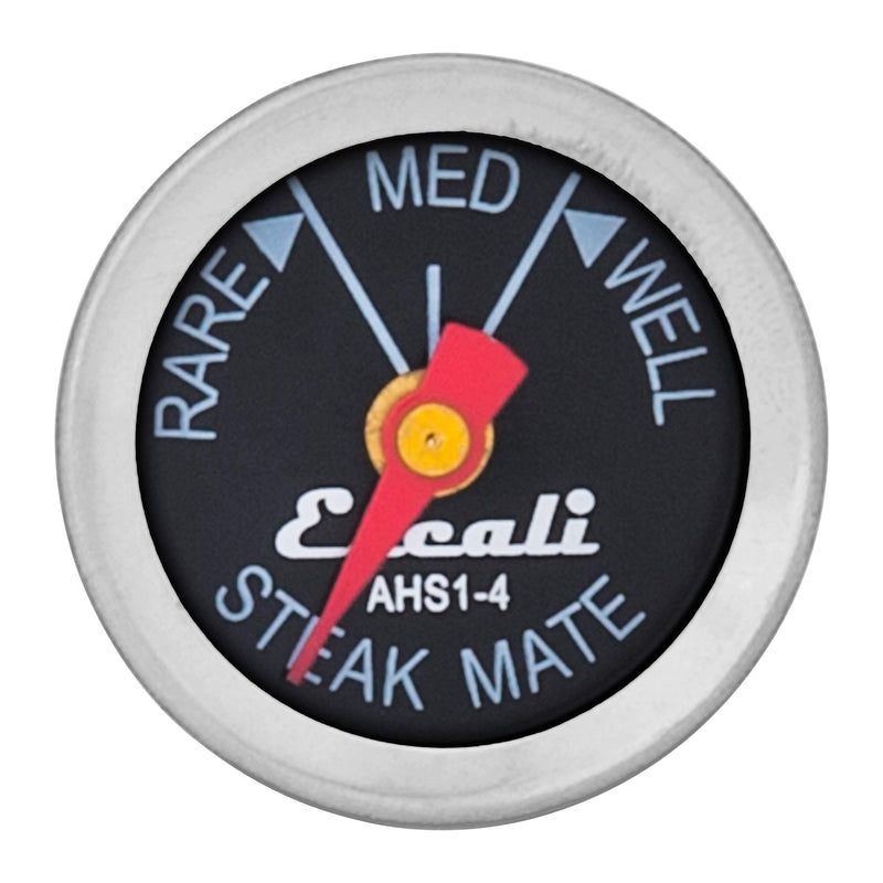 Escali AHS1-4 Easy Read Mini Steak Thermometer Set, Dial Reads Rare, Medium & Well, Dishwasher Safe, Silver Mini (4 Pack)