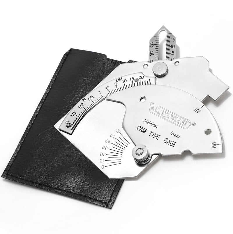 VASTOOLS Cam Weld Gauge,Stainless Steel,Metric & Inch,Linear Measurements up to 2"(50mm),Permanently Etched Markings and Thickness for Professional Welders MG-8
