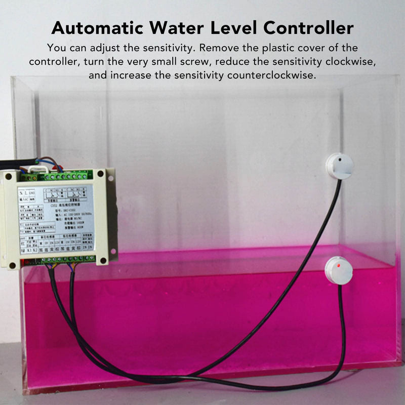 Toypond Water Level Switch, Intelligent Non-Contact Liquid Level Controller, Adjustable Sensitivity Automatic Water Level Control Sensor, AC100-260V, Pump High and Low Water Inlet Control