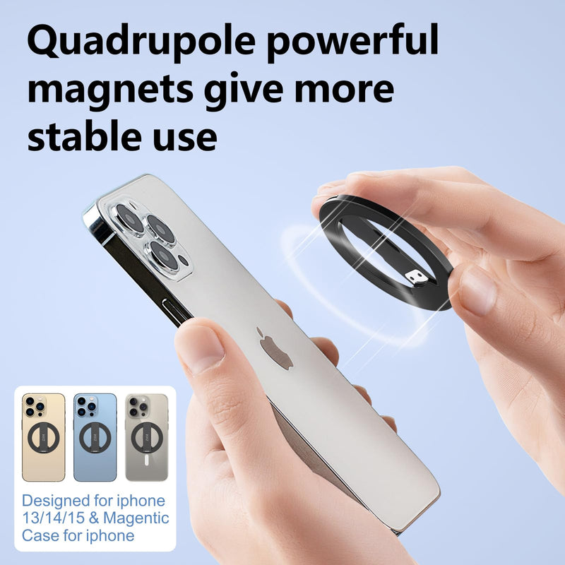 ZXM Magnetic Phone Kickstand for Magsafe, Phone Kickstand Attachment, X1 Magsafe Stand for iPhone 16/16 Plus/16 Pro/16 Pro Max,15/14/13/12 Series&Huawei,Samsung Gold