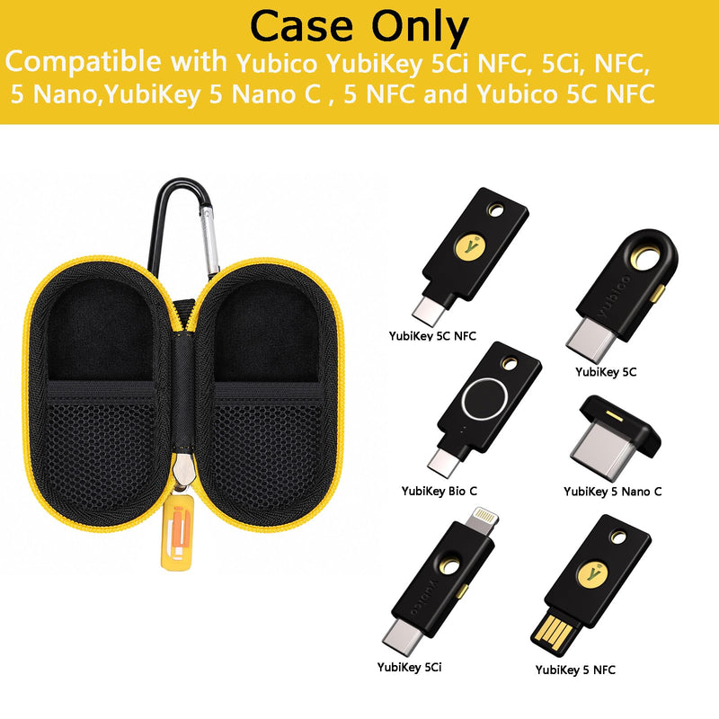 Security Key Carry Case Compatible with Yubico YubiKey 5Ci NFC, 5Ci, NFC, 5 Nano, 5 NFC, for Yubico 5C NFC, OnlyKey FIDO2, FIDO, U2F, Thetis,YubiKey Bio, Pocket for More Security Keys