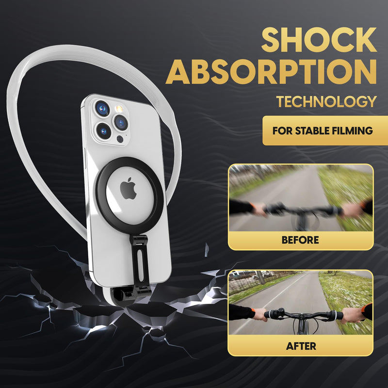 Neck Phone Holder - Hands Free Phone Holder, Light Weight POV Phone Holder, Neck Tripod for iPhone/Android, Neck Phone Mount - Mutli-Angle Adjustment, Compact & Portable Phone Neck Mount