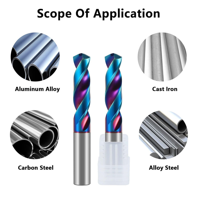‌AYCHOLIZ 5/16" Carbide CNC Drill Bit - 55 HRC 120° Point, Straight Shank Short-Length for Hardened Steel/Cast Iron, CNC Machines Only (Not for Hand Drills) 5/16"