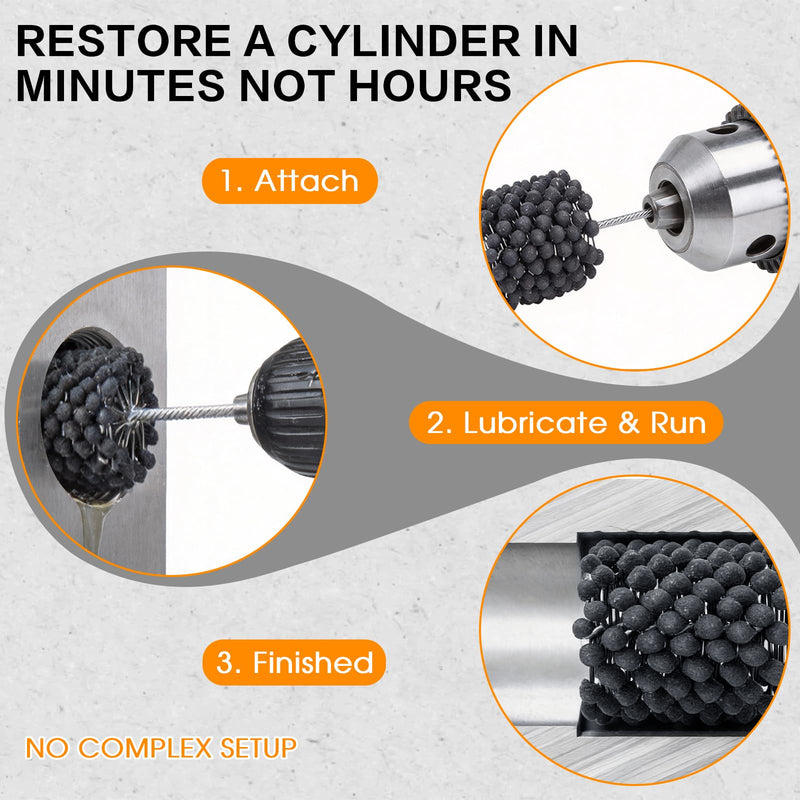 Ball Style Engine Cylinder Hone 4 Inch, 240 Grit Flexible Cylinder Honing Tool for Deburring & Crosshatch Finish, Ideal for Engine Rebuilding on Cast Iron, Steel & Mild Steel 240.0 4'' (101.6mm)