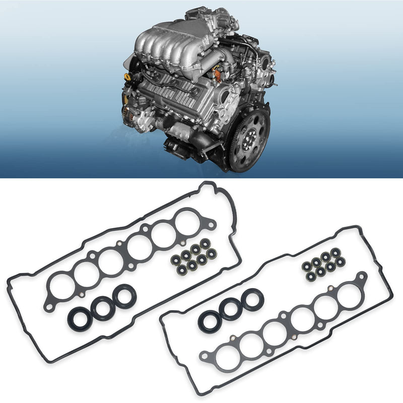 Engine Cylinder Valve Cover Gasket Set Fits Toyota 3.4 V6 5vz-fe 1996-2002 4Runner 1995-1998 T100 1995-2004 Tacoma 2000-2004 Tundra Replaces VS50422R MS95899