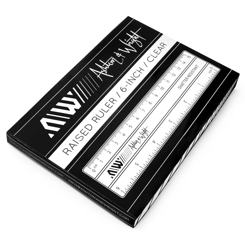 Ashton and Wright - 6 Inch / 15cm Raised Rulers - Shatter Resistant (Pack of 50, Clear) Pack of 50