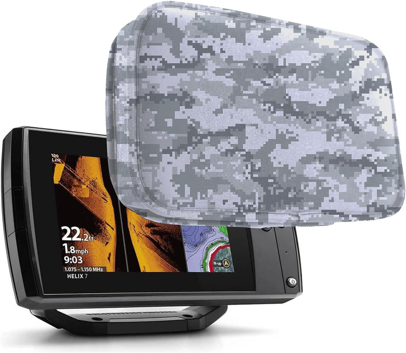 Helix 5 Cover, Waterproof Fish Finder Cover, Compatible with UC H5/ Helix 5 Screen Cover, Made of Neoprene Protects Your Screen and Device from Sun and Adverse Weather Damage (Camouflage White) Camouflage White