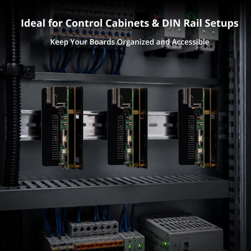 GeeekPi DIN Rail Mount Rack Bracket, Compatible with Raspberry Pi 5/4B/3B, Other SBCs & Dev Boards, Designed for DeskPi RackMate T0/T1/T2/T0 Plus/T1 Plus/TL1 & 10" Server Rack