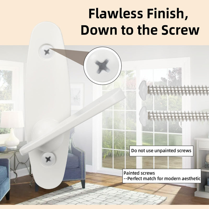 Sliding Door Lock Replacement for Andersen, 10-Years Durable Tribeca Style Thumb Latch, Gliding Door Lock Replacement Parts w/Color-Matched Screws, White