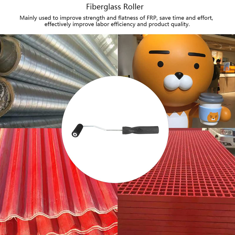 Fiberglass Laminating Roller 22x75mm, Professional Bubble Roller Tool for FRP, Composite, Boat Repair & Tub/Shower Fiberglass Mat Seam with Ergonomic Handle