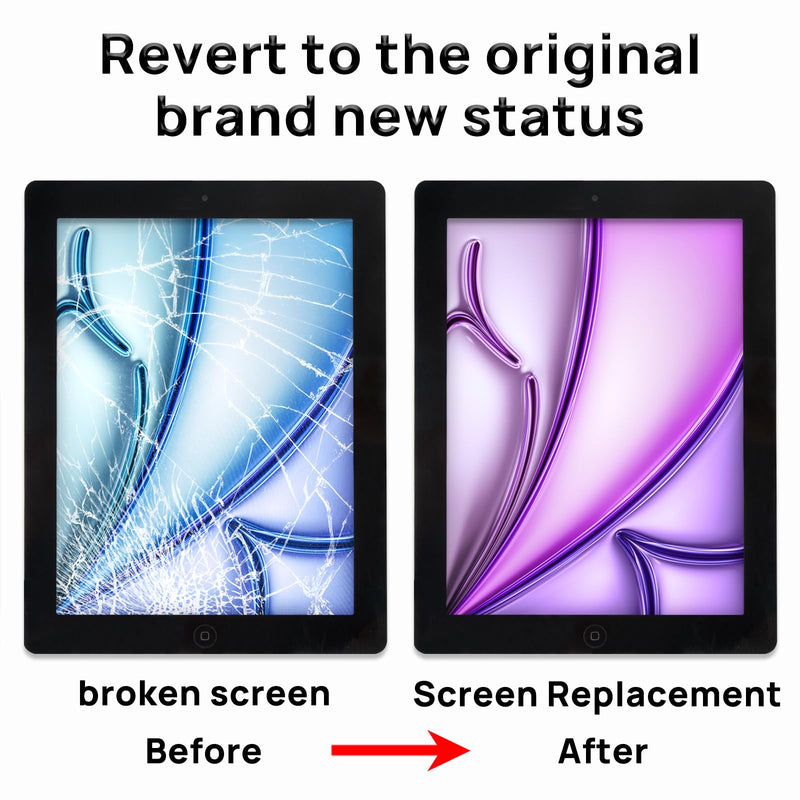 Screen Replacement for iPad 4 4th Generation, Touch Glass Compatible with iPad A1458 A1459 A1460 with Home Button and Tool Set