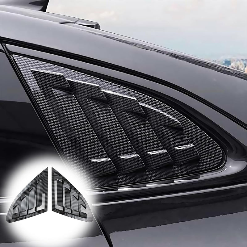 for Chevrolet Malibu 2016-2024 2PCS Print Rear Side Window Louvers Air Vent Scoop Shades Cover Blinds Trim - ABS Carbon Fiber Sport Upgrade Trims Interior Accessories (2PCS) sporty style