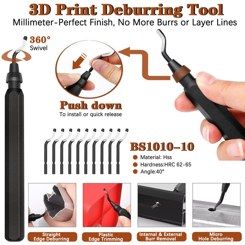 66Pcs 3D Printer Tools Kit with Storage Case, All-in-One Accessories for FDM/SLA Printers - Deburring Tool, Scrapers, Metal Files, Brushes, Hand Drill, Tweezers & More, for Bambu Lab, Ender 3, Kobra