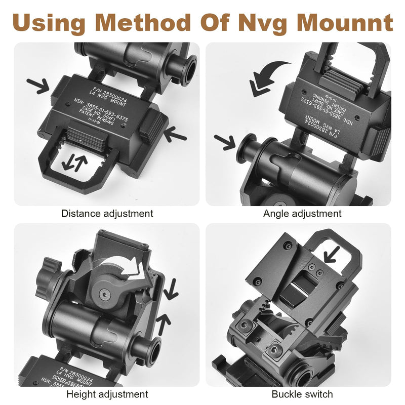 Night Vision Goggles NVG Mount for L4G24 Metal Helmet Mount PVS15/18 NVG Metal G24 Mount