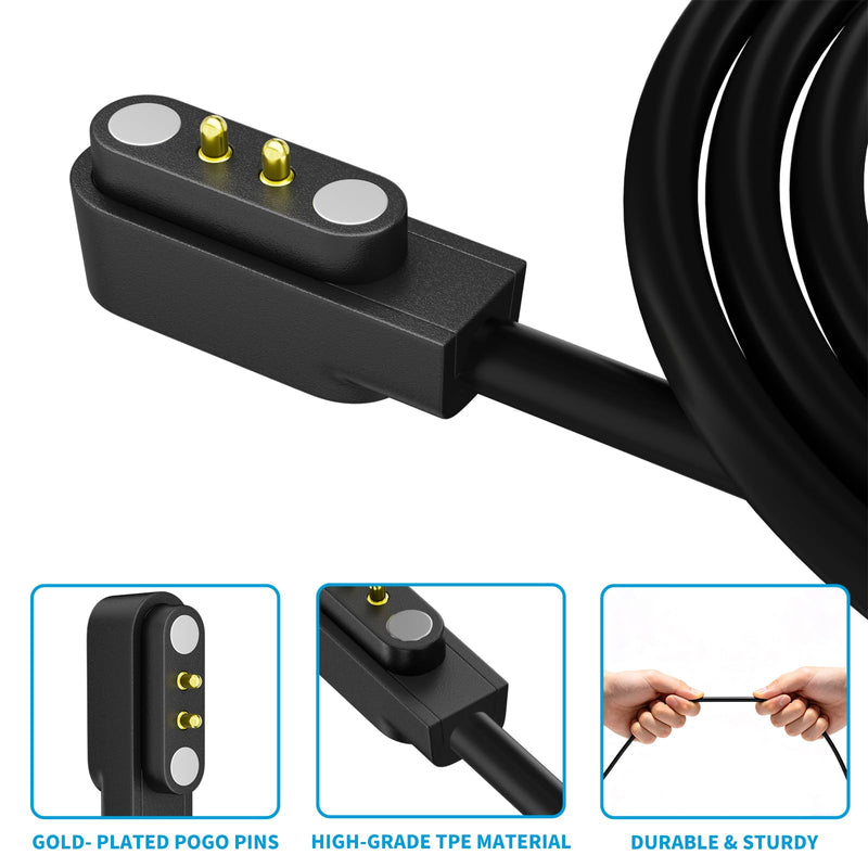 Charging Cable for Smart Watch, USB/USB-C to Magnet Charging Cable for IDW13/15/16/17, IDW19/20/25/26/28,SW021/023/025,ID205L ID205G/205U/205S/206/216 (3.1ft)