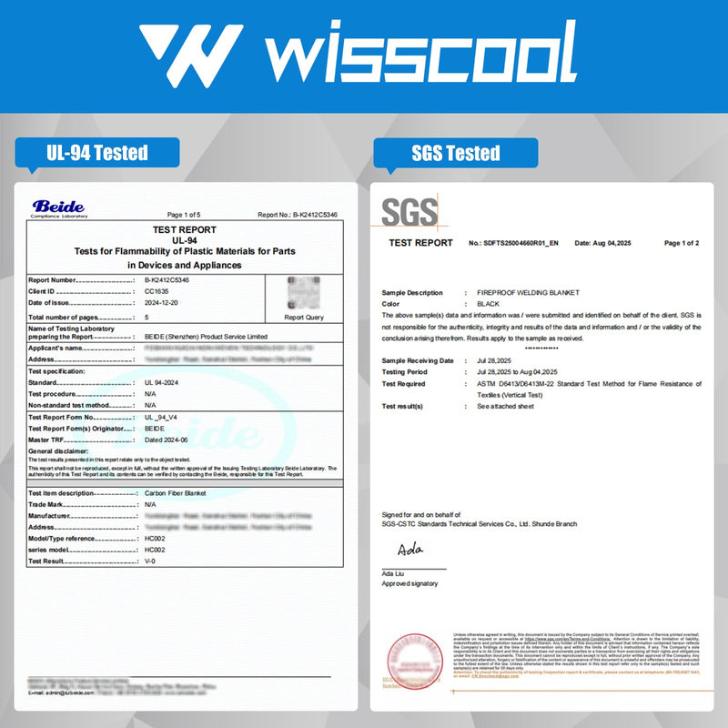 WISSCOOL 2Pack 10MM Thick 20x20 Inch Fireproof Welding Blanket, Double Side Heat Pad Fire Resistant Carbon Felt Cloth Flame Retardant Fabric Protector Pad for Soldering Firepit Smoker 20x20"