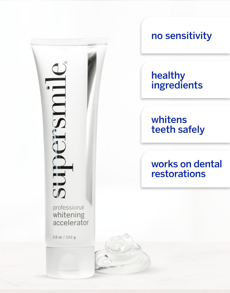 Supersmile Professional Whitening Accelerator, 3.6 Oz, Boosts Toothpaste | Pairs with Toothpaste for Up to 7 Shades, EDTA + Calprox® Stain Lifters, Hydrogen Peroxide-Free, Daily Use, Veneer Safe