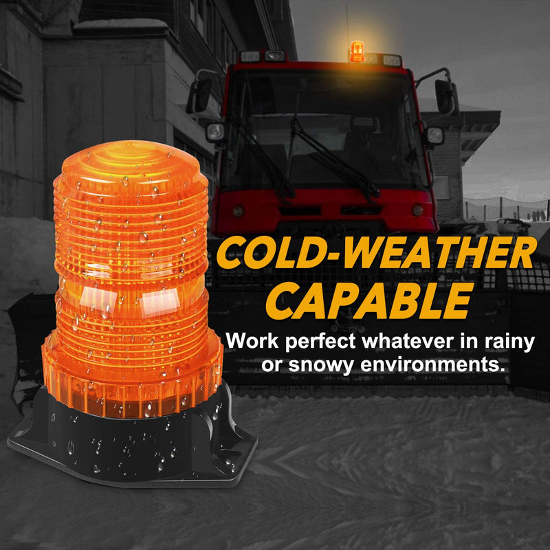 ONERAY [Upgrade 30 LED Strobe Light with extension cable, DC10-110V Amber Emergency Warning Flashing Safety Strobe Beacon Light for Vehicle Forklift Truck Tractor Golf Carts UTV Car Bus and More Yellow 1P