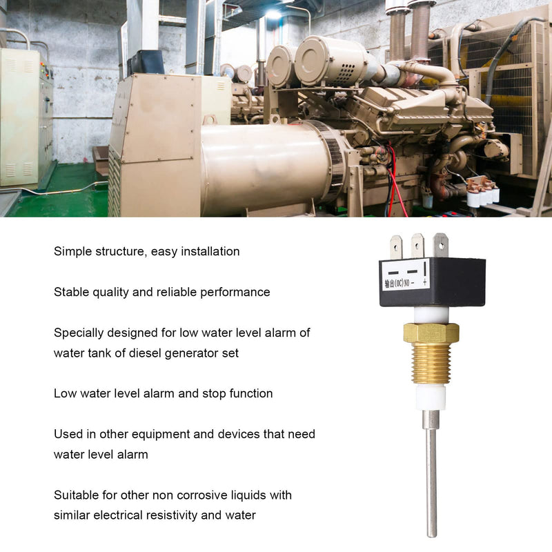 Water Tank Level Alarm Sensor Water Level Sensor NO Normally Open 1/4 NPT Thread Mounting with Alarm and Stop Function