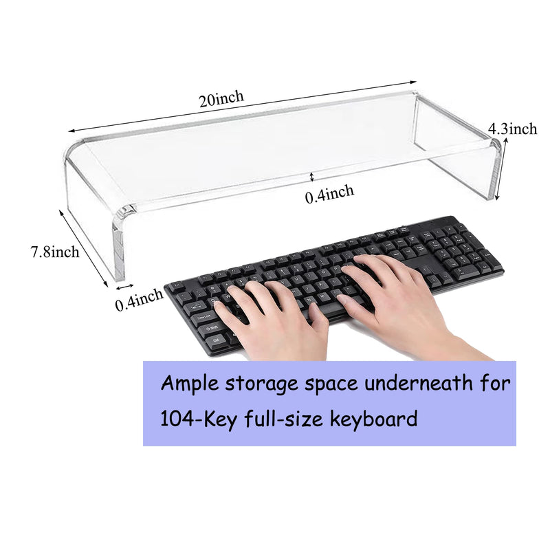 Clear Acrylic Monitor Stand,Keyboard Cover Protector Anti-Cat Prevent Cats from Touching Keyboard,Stand for Laptop, 1525-001