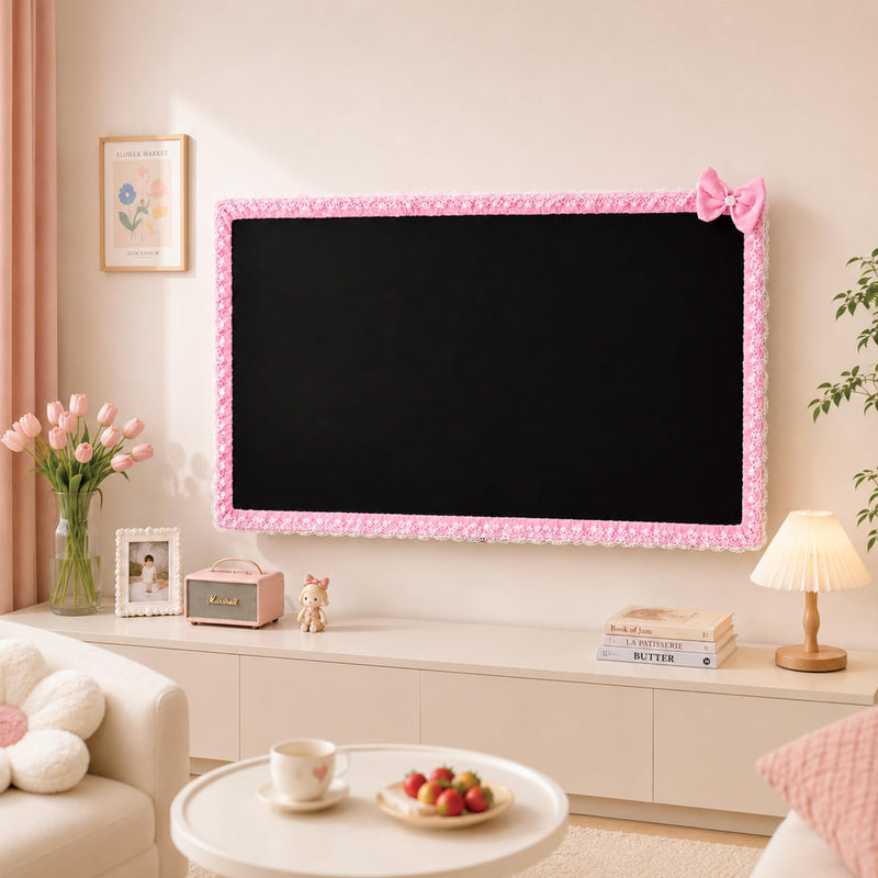55 Inch TV Decorative Cover Elastic Frame Border Trim | Cozy Living Room Home Styling, Cute Television Surround Decoration, Fits Most 55 Inch TVs