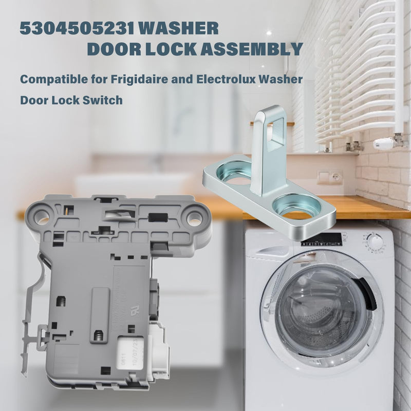 5304505231 clothes washer door lock switch and 5304505088washing machine parts door lock Fit for Frigidaire Electrolux Washer Door Lock Assembly Replace AP6029853 PS11759823 Washer Door Lock Switch