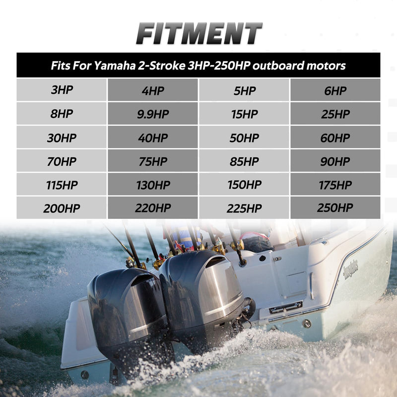 Thermostat Compatible with Yamaha 2-Stroke 3HP 15HP 25HP 30HP 40HP - 250HP Outboard Motors Replace#: 6E5-12411 6E5-12411-30-00 6E5-12411-20-00 6E5-12411-10-00 For 2-Stroke outboard motors