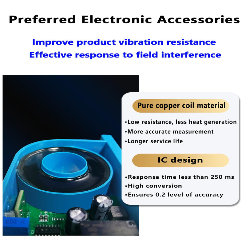AC Current Transmitter,Hall DC Sensor,Output to PLC or Instrument,High Precision Perforated Sensing Current 0-5V-420mA 0-5A/4-20mA