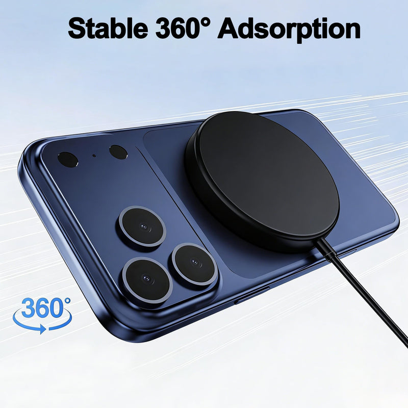Magnetic Wireless Charger Apple Mag-Safe Charger,[Apple MFi Certified] iPhone Charger Block&15W 3FT Wireless Charging Pad for iPhone 17 Pro Max/17 Pro/17 Air/17/16/15/14/13/12,AirPods Pro 3/2(Black)