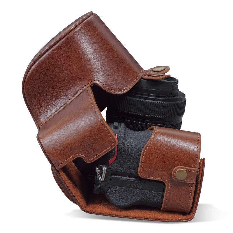 MegaGear MG1943 Ever Ready Genuine Leather Camera Case Compatible with Nikon Z5 - Brown