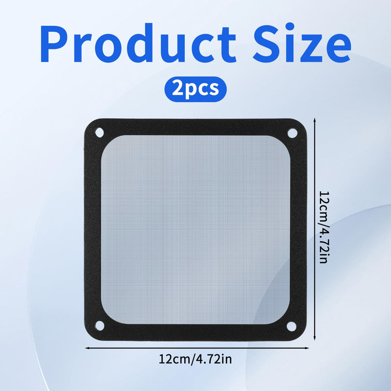 2 Pcs 120mm Dust Filter PC for Computer Cooler/PSU/Routers Nylon 80 Mesh | PC Case Dust Mesh Filter, Magnetic Frame Computer Fan Dust Mesh PC Cooler Filter, Dustproof PVC Cover Grills (Black)