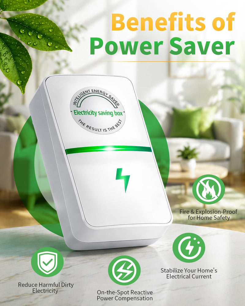 8PCS Power Plug Pro Energy Saver 2026 Updated New Stop Watt Energy Saving Device Intelligent Electricity Electric Saving Box Smart Plug in Power Box Power Factor Saver Household Power Plug-in 8pcs