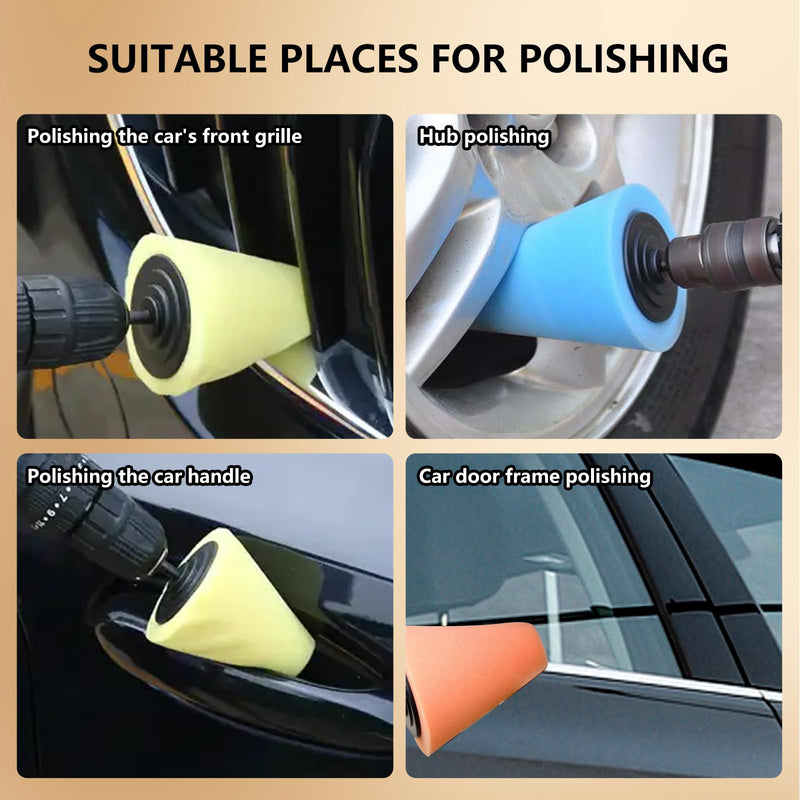 5Pcs Polishing Foam Sponge Polishing Balls Wheel Cleaning Tools Car Wheel (for Drills Car Polisher and Polisher Kits for car Care, Metal, Plastic, Ceramic and Glass.