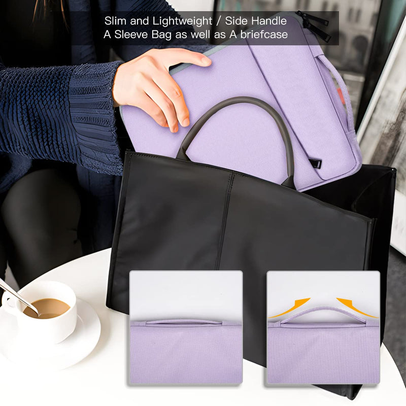 Laptop Sleeve 14 Inch Laptop Case Computer Bag for 15 inch New MacBook Air M3 A3114 M2 A2941 2024-2023, Surface Laptop 6/5/4 15 inch, HP Lenovo Acer ASUS Chromebook 14, Purple