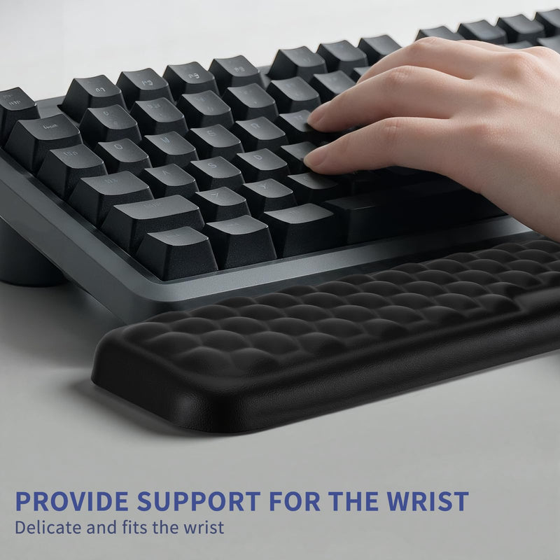 Wrist Rest for Keyboard and Mouse, Black | Computer Ergonomic Wrist Support Pad, Soft Memory Foam Arm Wrist Rest, 14.2 x 3.2 x 0.8 and 5.9 x 3.2 x 0.8 inches