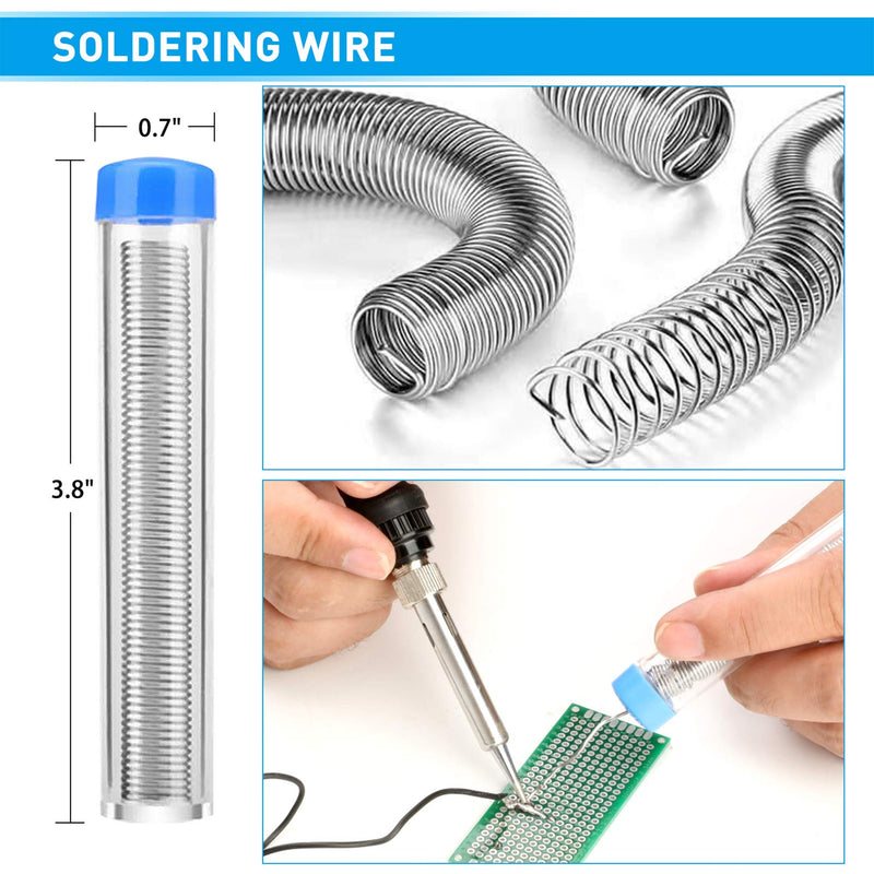 Soldering Iron Kit, 60W Upgraded Soldering Kits Adjustable Temperature Welding Tool Solder Irons Pen with On/Off Switch Use for Electrical Repairs 60w 19-in-1