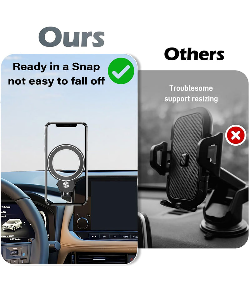 Car Phone Holder for Nissan Pathfinder 2022-2025 8"/9" Screen Accessories | MagSafe Strong Magnetic Clip-On Cell Phone Mount, Dual Slots Holders for Driver & Passenger, 360° Rotatable Hands-Free Holder for 2022-2025 Nissan Pathfinder(8/9 Inch Screen)