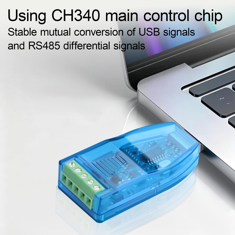 Industrial USB to RS485 Converter, Bidirectional Half-Duplex Serial Adapter, TVS Surge Protection, CH340 Chip, U485 Module for PLC/Industrial Control/Equipment Debugging