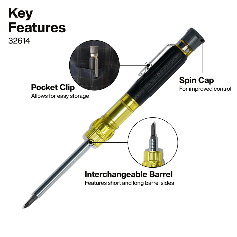 Klein Tools 80209 Precision Multi-Bit Screwdriver Set, 31-Piece, Cushion Grip Handle, Bits for Apple Product Repair, Phillips, Slotted, Hex, and TORX for Electronic Repair 2-Piece