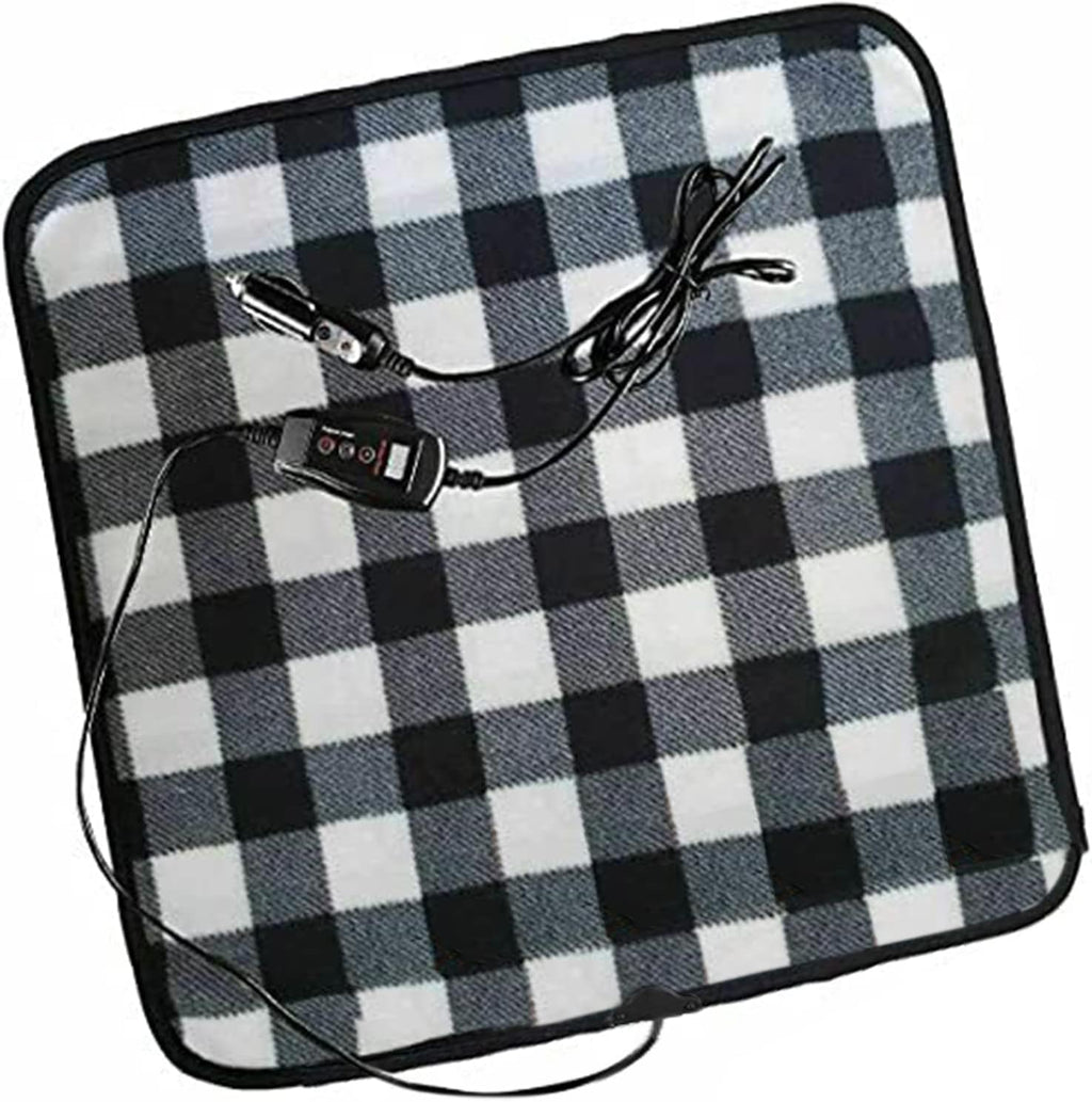 ZONETECH Black and WhitePlaid Warming Pad Cozy Warmth in Cold Weather Perfectly Sized for Comfort and Portability for Pets 1 PACK Black and White Plaid