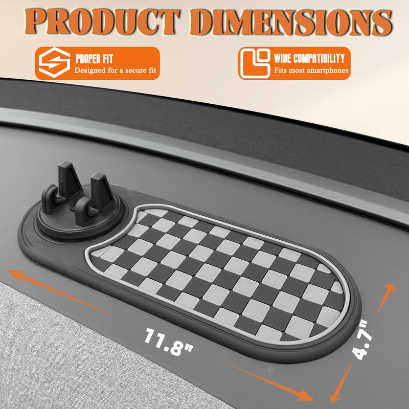 Multifunctional Car Anti-Slip Mat with 360° Rotating Phone Holder – 3 in 1 Anti Slip Mat for Car, Dashboard Mat Anti Slip Pad for Car Dashboard Organizer for Sunglasses, Keys