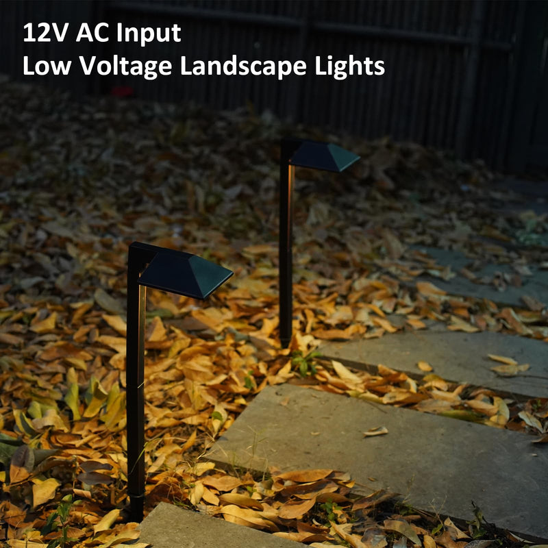 GOODSMANN Low Voltage Pathway Light Outdoor Metal Landscape Lighting 12V AC 0.7W LED Hardwired Path Light 100 Lumen Warm White Oil Rubbed Bronze Finish Walkway Light with Connector and Spike Stake Oil Rubbed Bronze 1PK