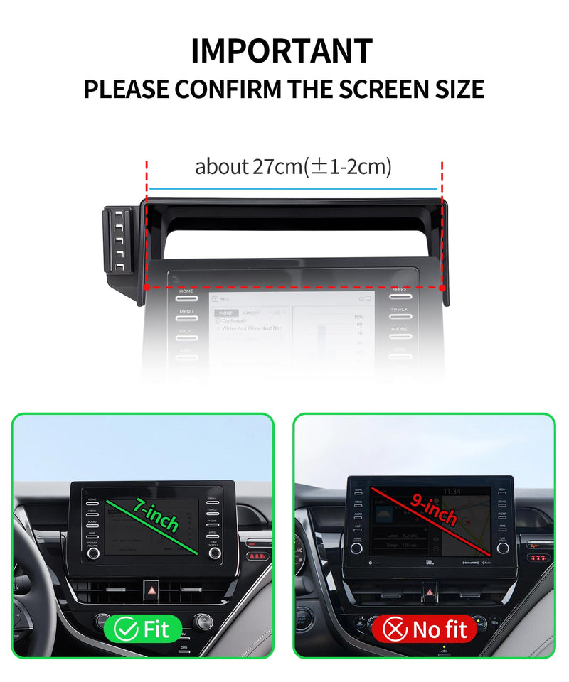 15W Wireless Charging Car Phone Holder for Toyota Camry 2021-2024 7" Screen | Magsafe Accessories Fast Charging Magnetic Cell Phone Holder Clip Compatible with iPhone Android, 3D Fit Vehicle Phone Stand