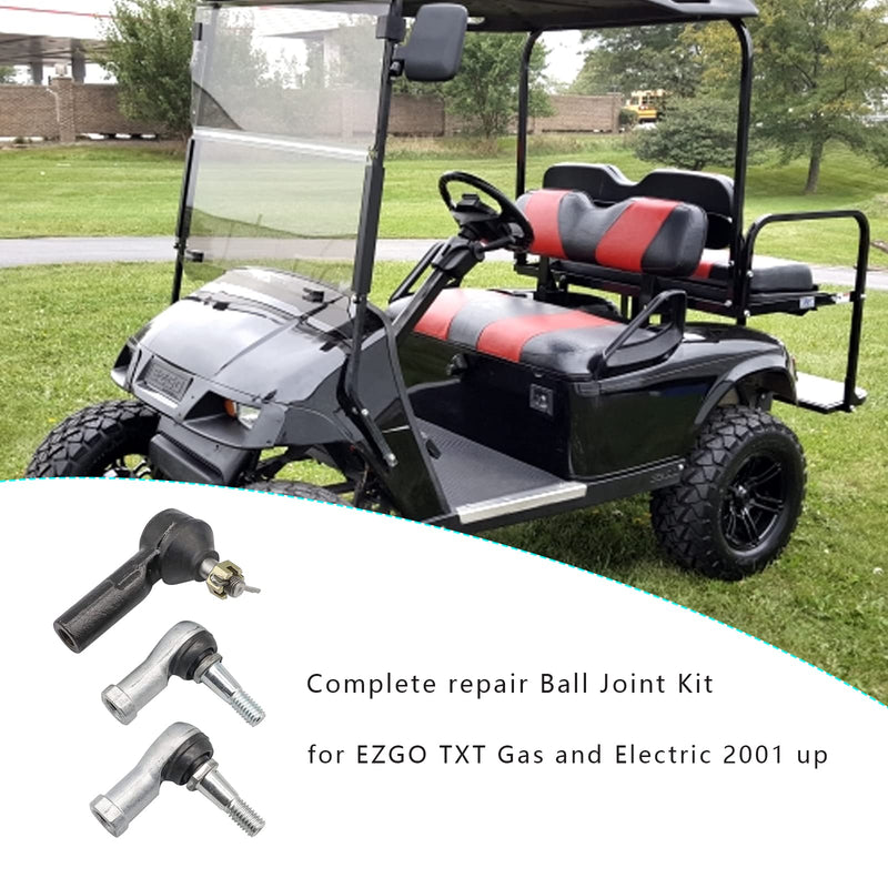 Drive-up Ball Joint Kit,Tie Rod End Set and Steering Back Outer Ball Joint Fits 2001-Up EZGO TXT Golf Cart OEM 70902-G01 70902-G02 70695-G01